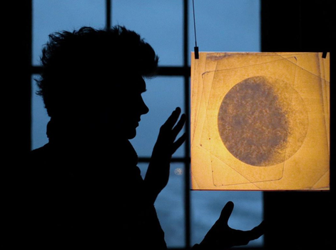 art installation on a cliff edge