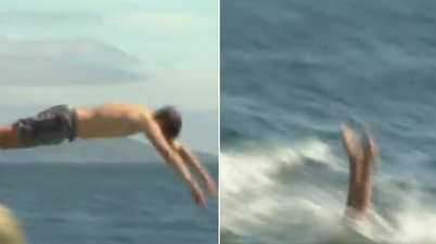 WATCH: RTE reporter dives into sea after delivering a closing line for the ages