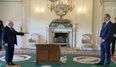 WATCH: President Higgins hands Micheal Martin with the seal of office