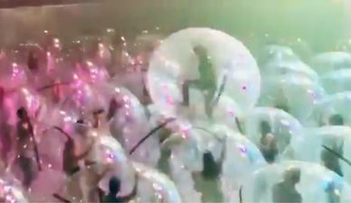 WATCH: The Flaming Lips performed to a crowd in giant inflatable bubbles this week