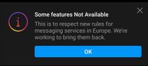 The explanation behind that “Some features not available” message on Instagram