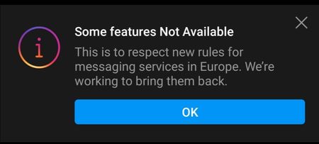 The explanation behind that "Some features not available" message on Instagram