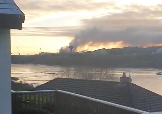 Emergency services working to tackle major fire at Cork Port this morning 