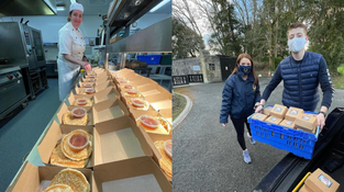 Mohill locals treated to free pancakes from Lough Rynn Castle yesterday