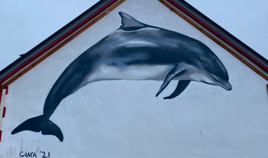 A Fungie mural was unveiled at the dolphin’s memorial service