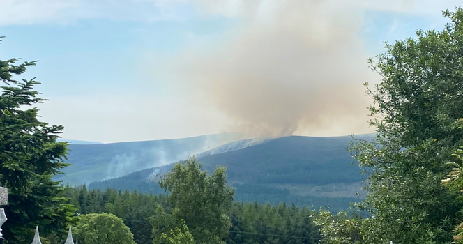 smoke coming from a fire in the Wicklow Mountains