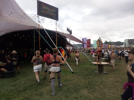 crowds walking into a tent at Electric Picnic