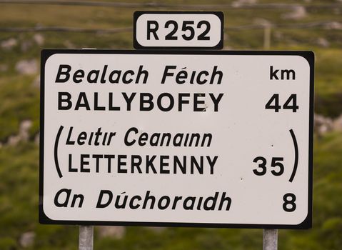 road sign in Donegal