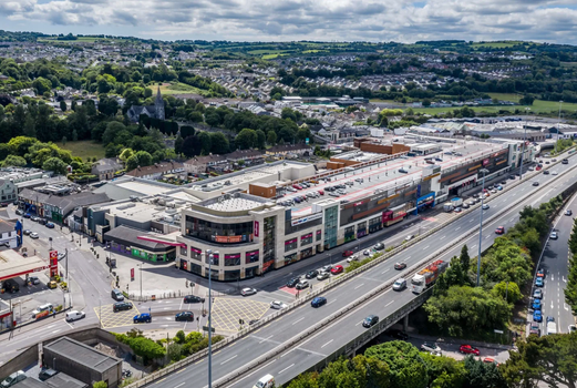 aerial shot of Douglas shopping centre