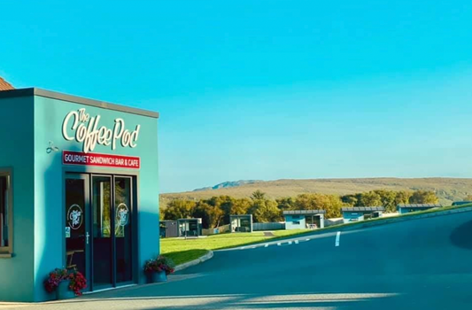 exterior of the coffee pod cafe in Creeslough