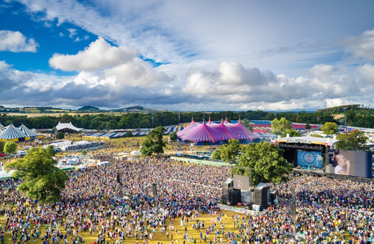 overhead shot of Electric Picnic festival on a sunny day