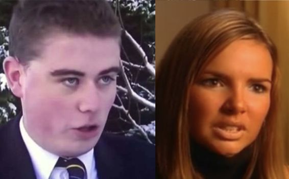 side by side images of frostbit boy and nadine coyle during her passport interview