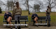Influencer kicks off after man interrupts her livestream by sitting on public park bench