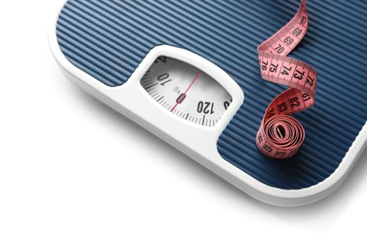 a tape measure and weighing scales