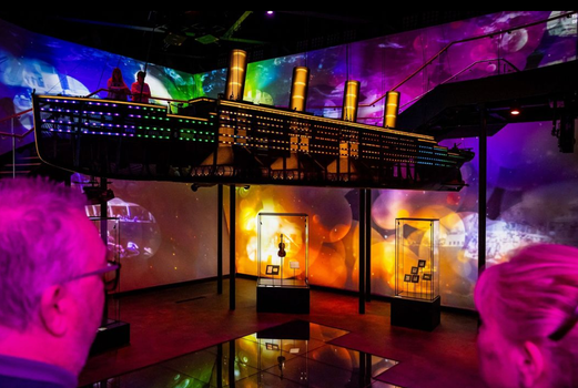 a replica of the titanic at the titanic museum in belfast