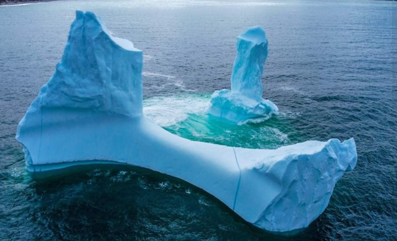 phallic-shaped iceberg