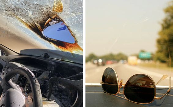 sunglasses car fire